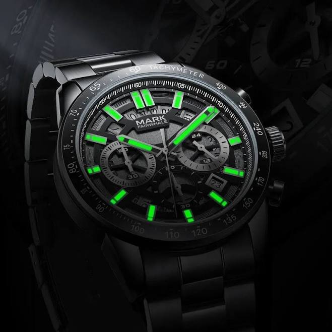Mark Fairwhale FW-5880 NOCTUM Men’s Black Chronograph Watch