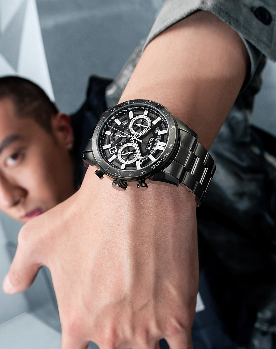 Mark Fairwhale FW-5880 NOCTUM Men’s Black Chronograph Watch