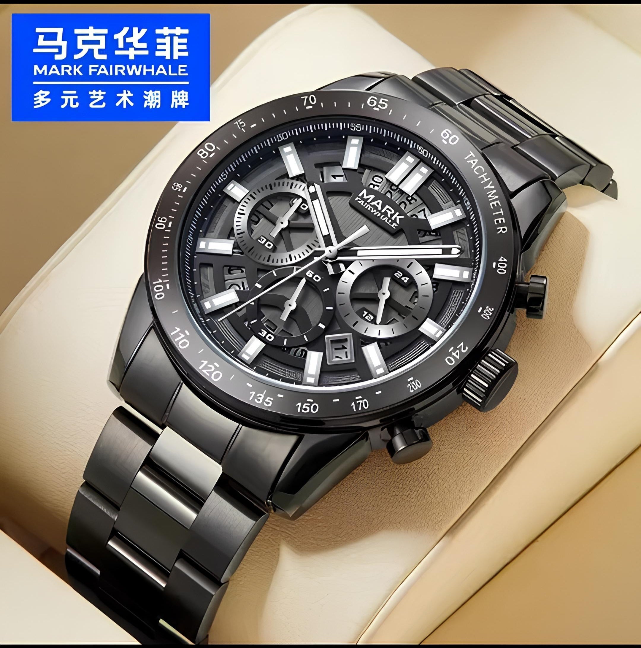 Mark Fairwhale FW-5880 NOCTUM Men’s Black Chronograph Watch